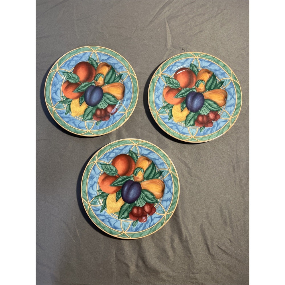 Victoria Beale Forbidden Fruit Lot Of 3 Salad Plates Porcelain